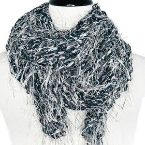 Susan Taylor Eyelash and Velvet Ribbon‎ Scarf Shawl